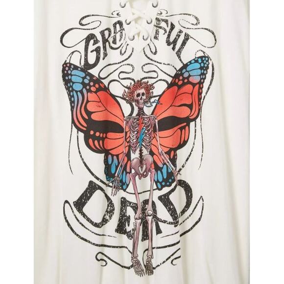 Torrid Womens Grateful Dead Classic Fit Cotton Lace Up T-Shirt Size 3X NWT‎ - Picture 3 of 4